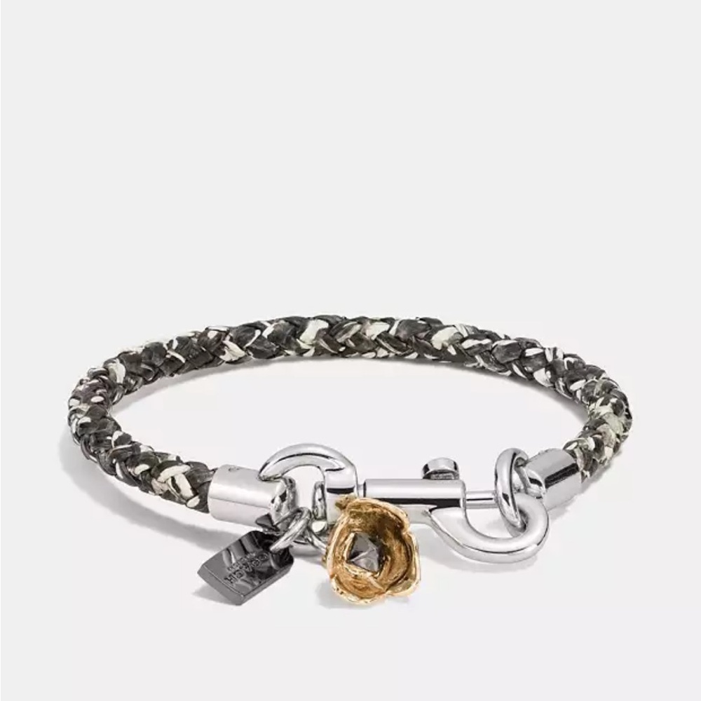 Coach Braided Bracelet with Silver and Gold Accents